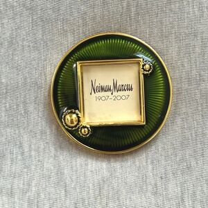 Miniature Green & Gold Picture Frame Brooch